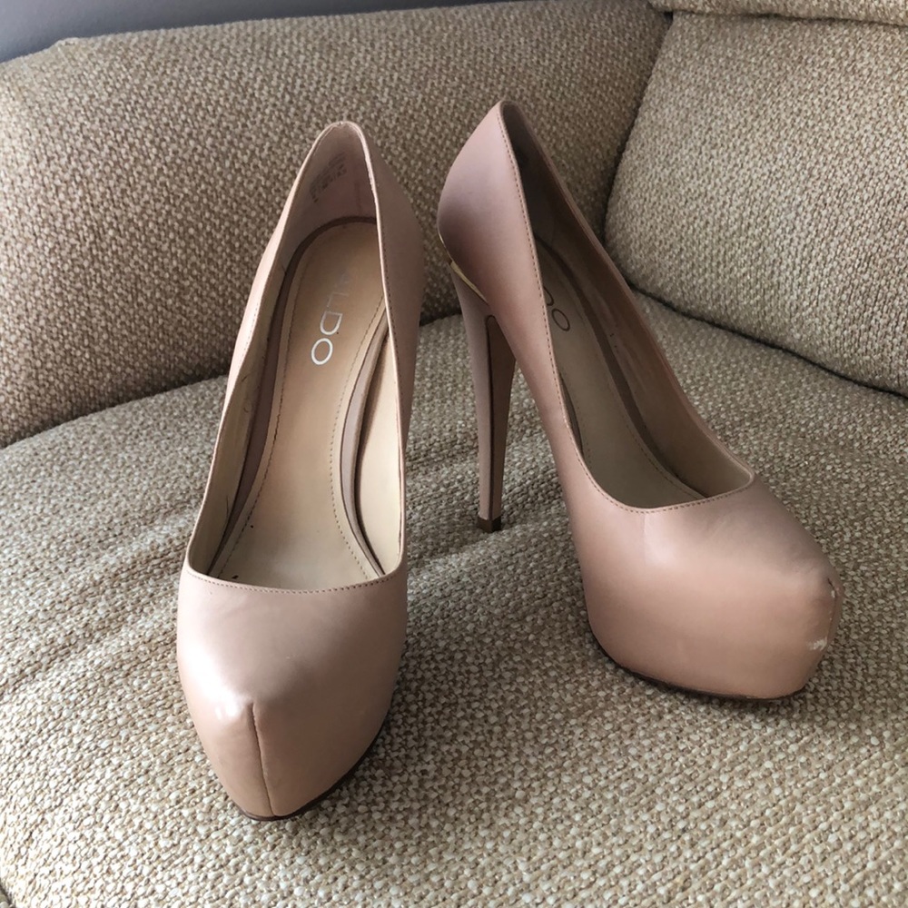 Aldo Nude Platform Heels